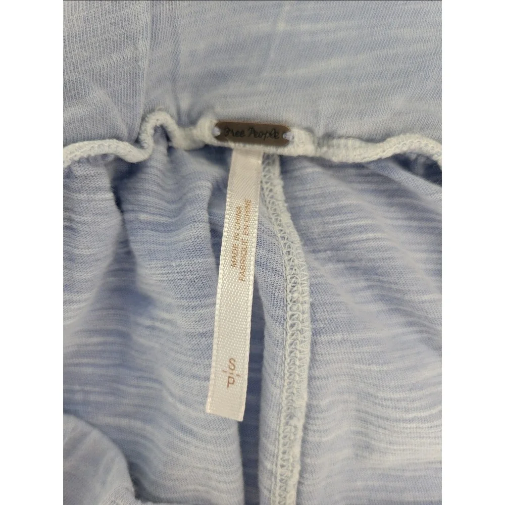 Free People Harem Pants Small Light Blue Drop Crotch Slub Knit Joggers Boho
